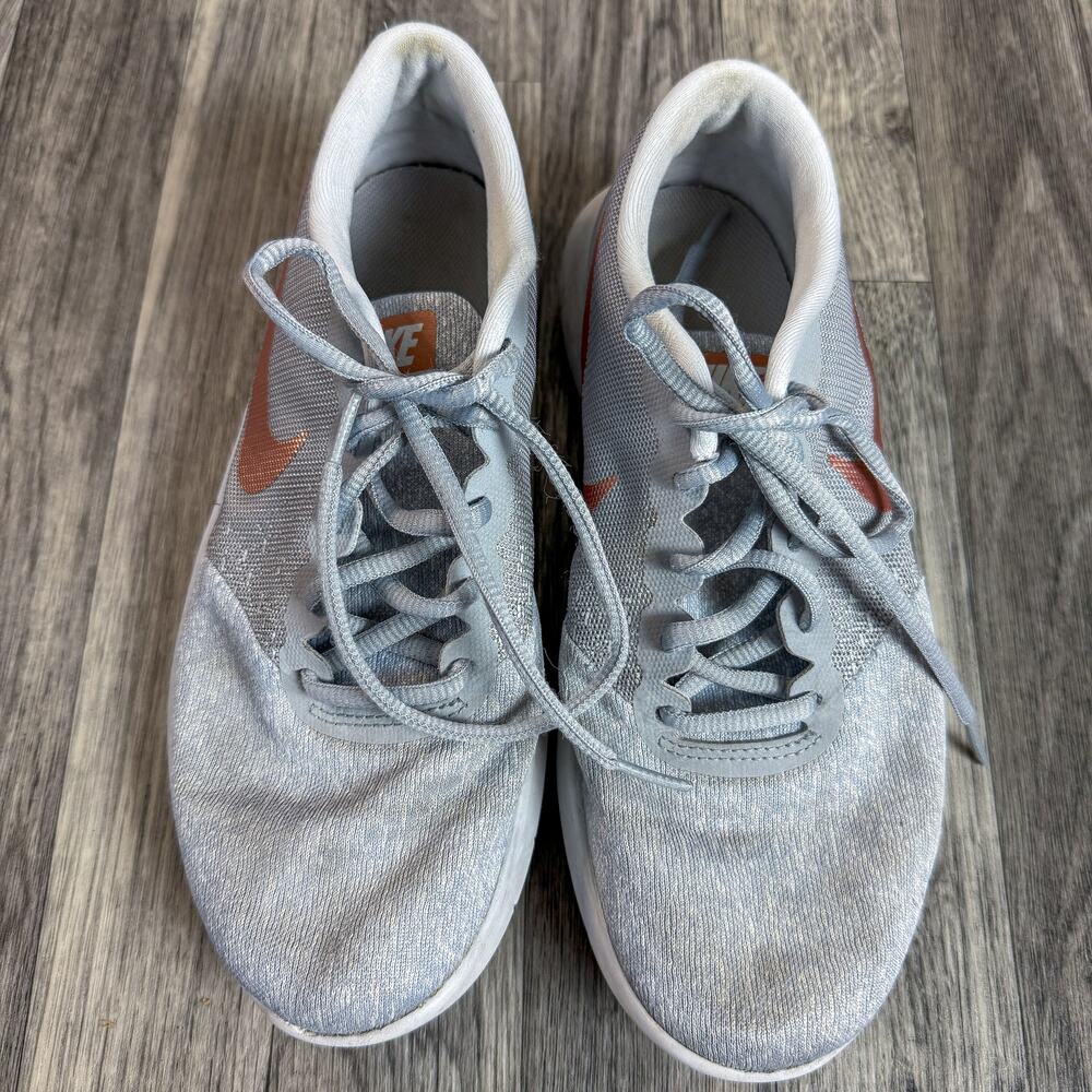 Nike Flex Contact Gray Orange Running Shoes Men’s 7.5 Athletic Sneakers